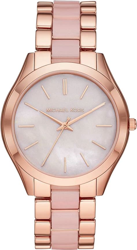 michael kors slim runway brown leather three hand watch|Michael Kors Watch 250300.